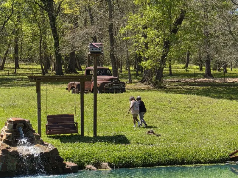 Guests on a guided farm tour