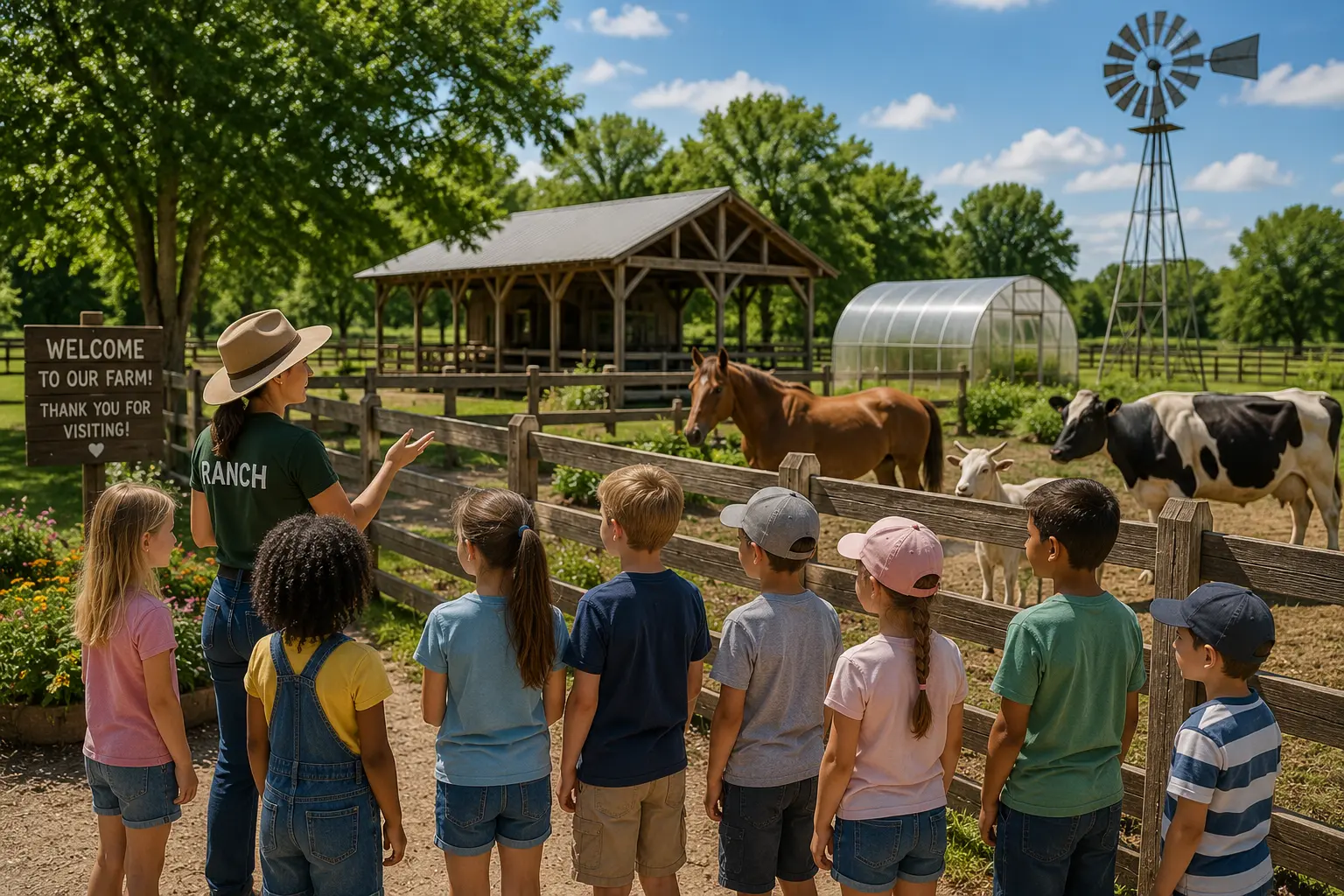 Children Farm Tour at Inner Peace and Happiness Ranch Coldspring Texas