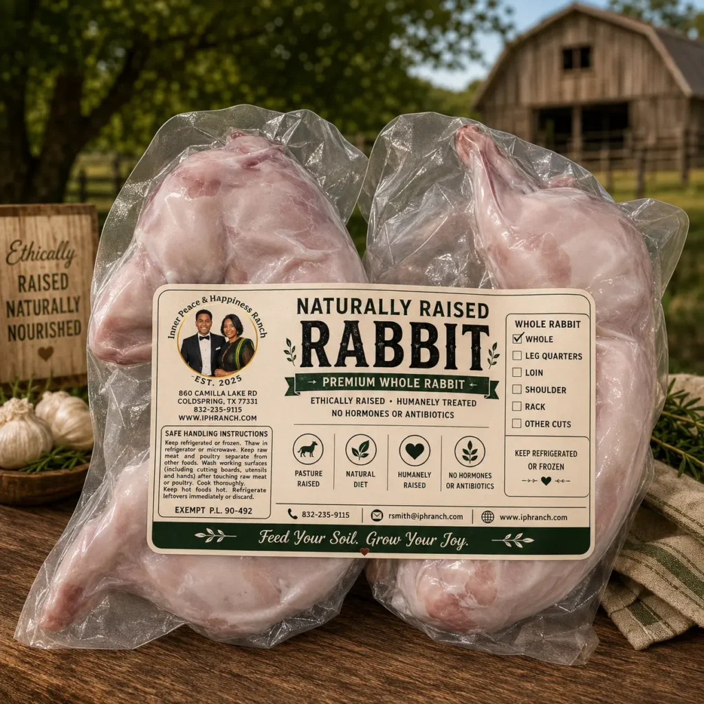 pasture raised whole rabbit meat iphr coldspring texas