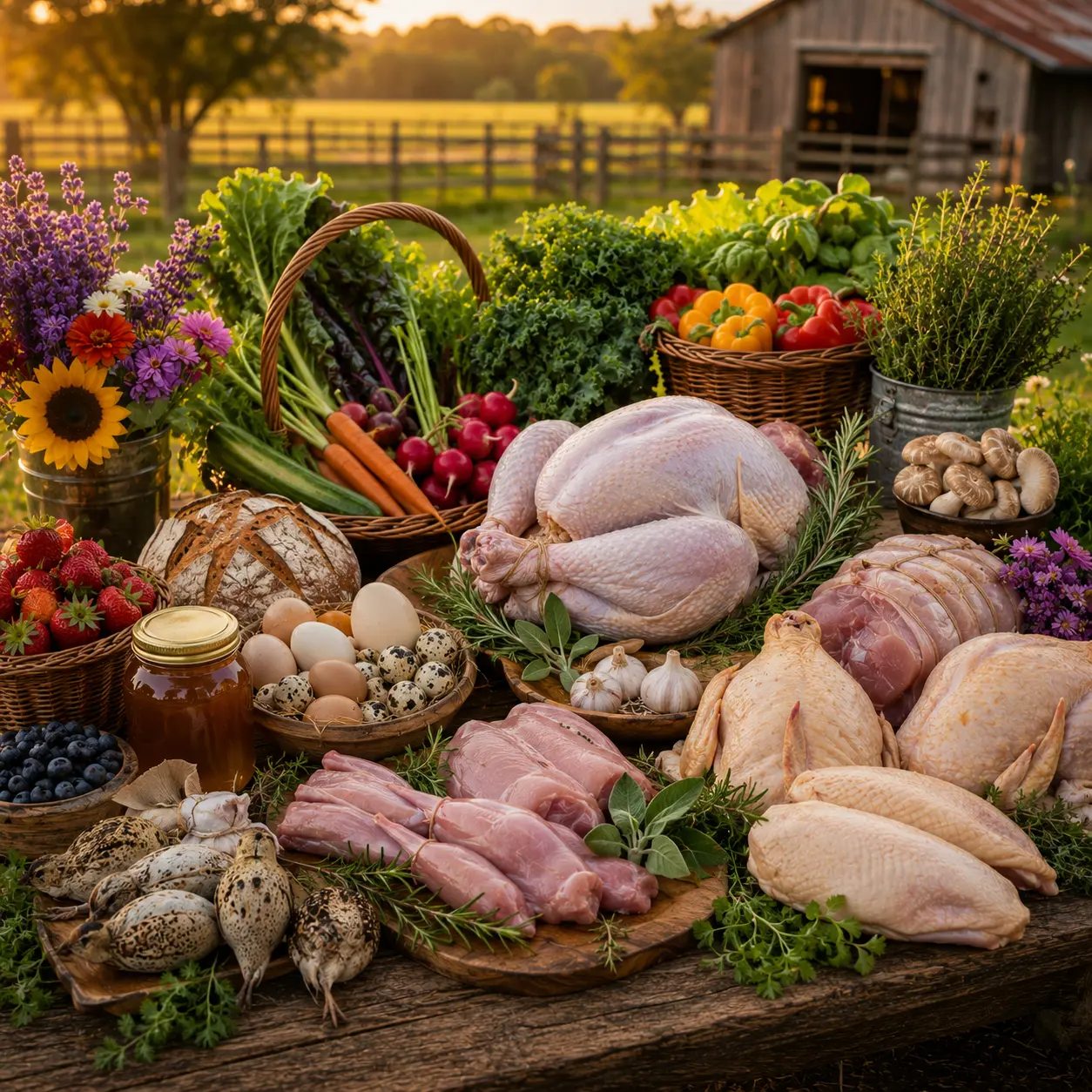 Seasonal farm products from Inner Peace and Happiness Ranch Coldspring Texas