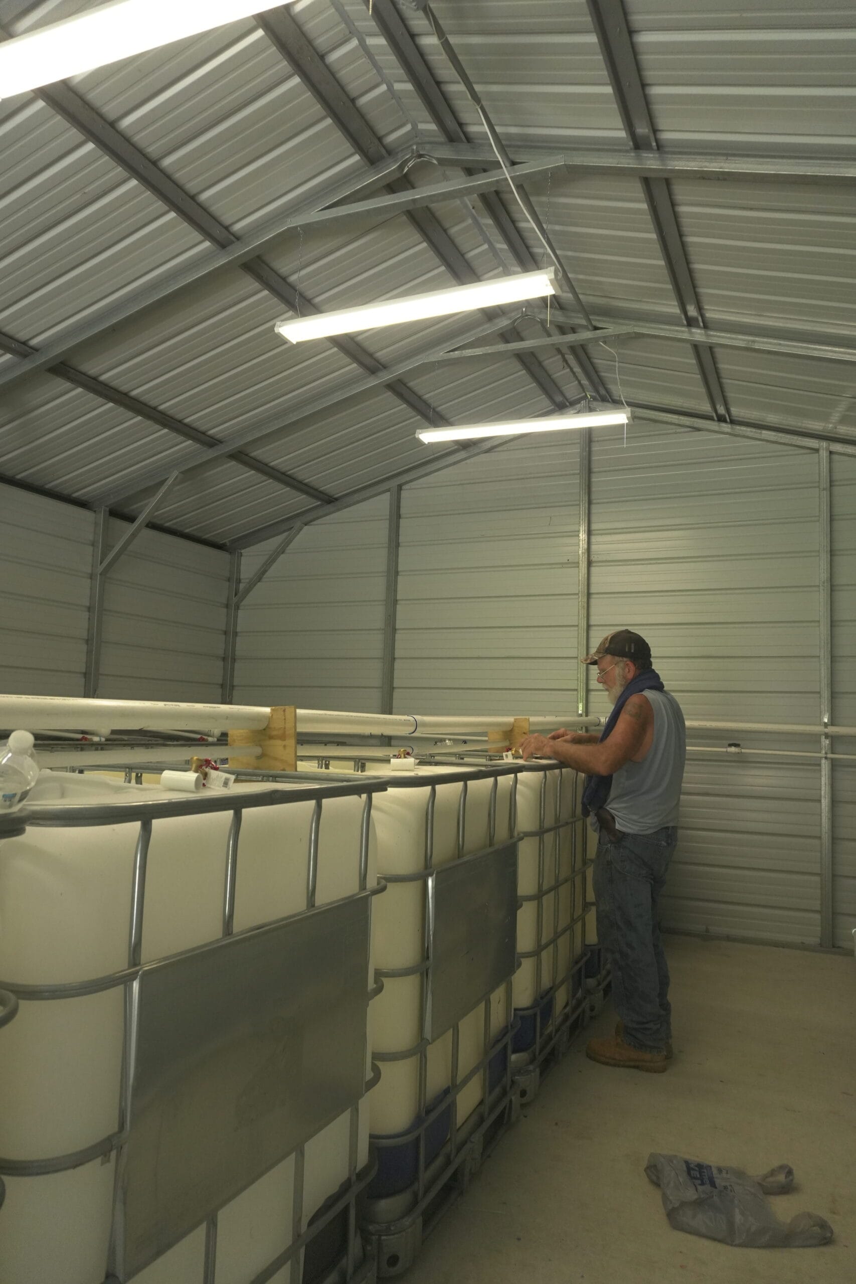 Fish farm maintenance at 2 Fish & 5 Loaves Fish Farm